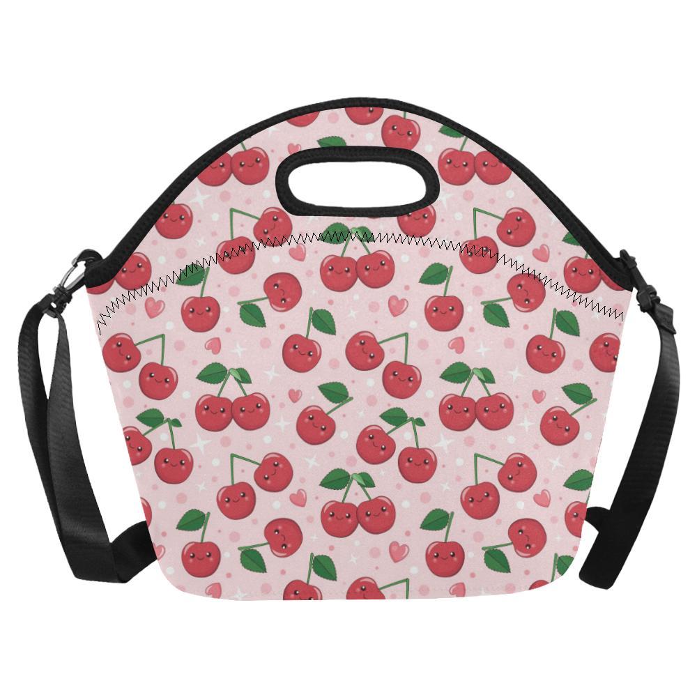 Cherry Pattern Print Design CH02 Neoprene Lunch Bag-JorJune