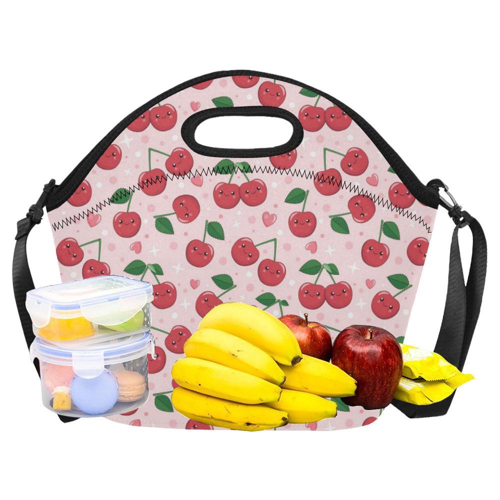 Cherry Pattern Print Design CH02 Neoprene Lunch Bag-JorJune