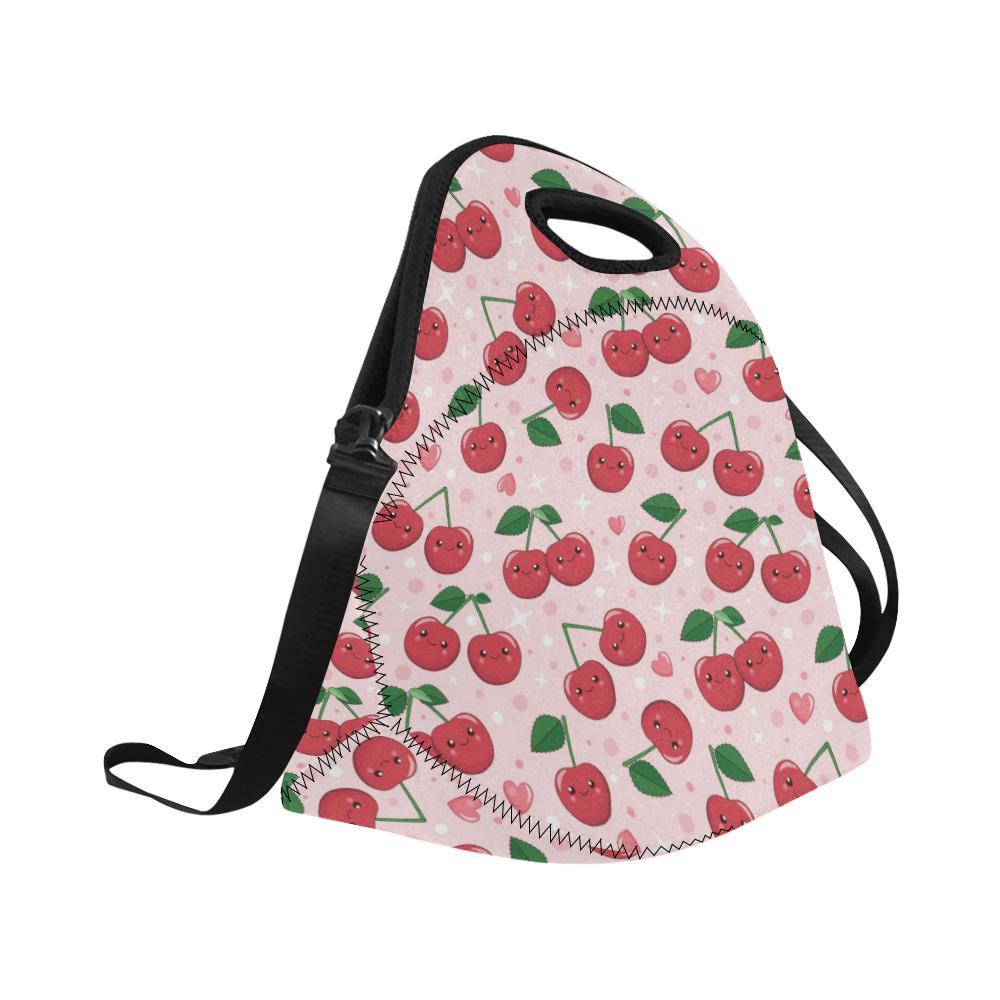 Cherry Pattern Print Design CH02 Neoprene Lunch Bag-JorJune