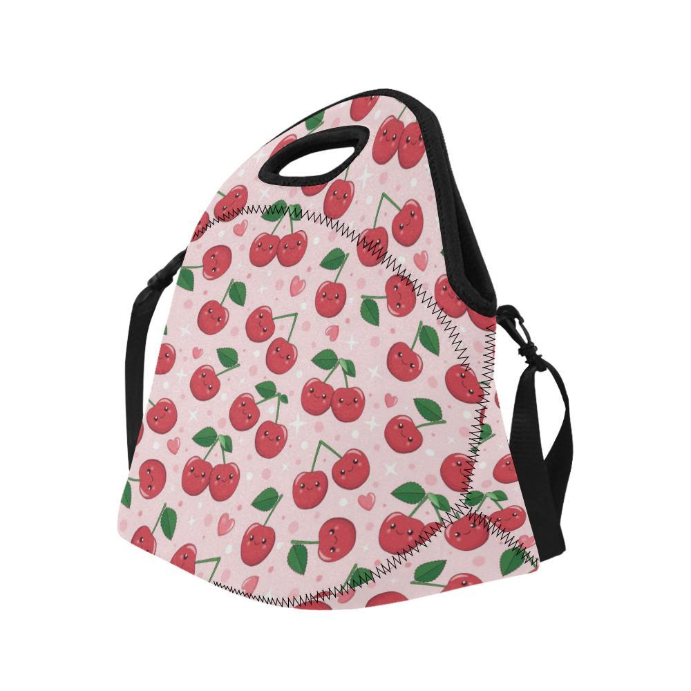 Cherry Pattern Print Design CH02 Neoprene Lunch Bag-JorJune