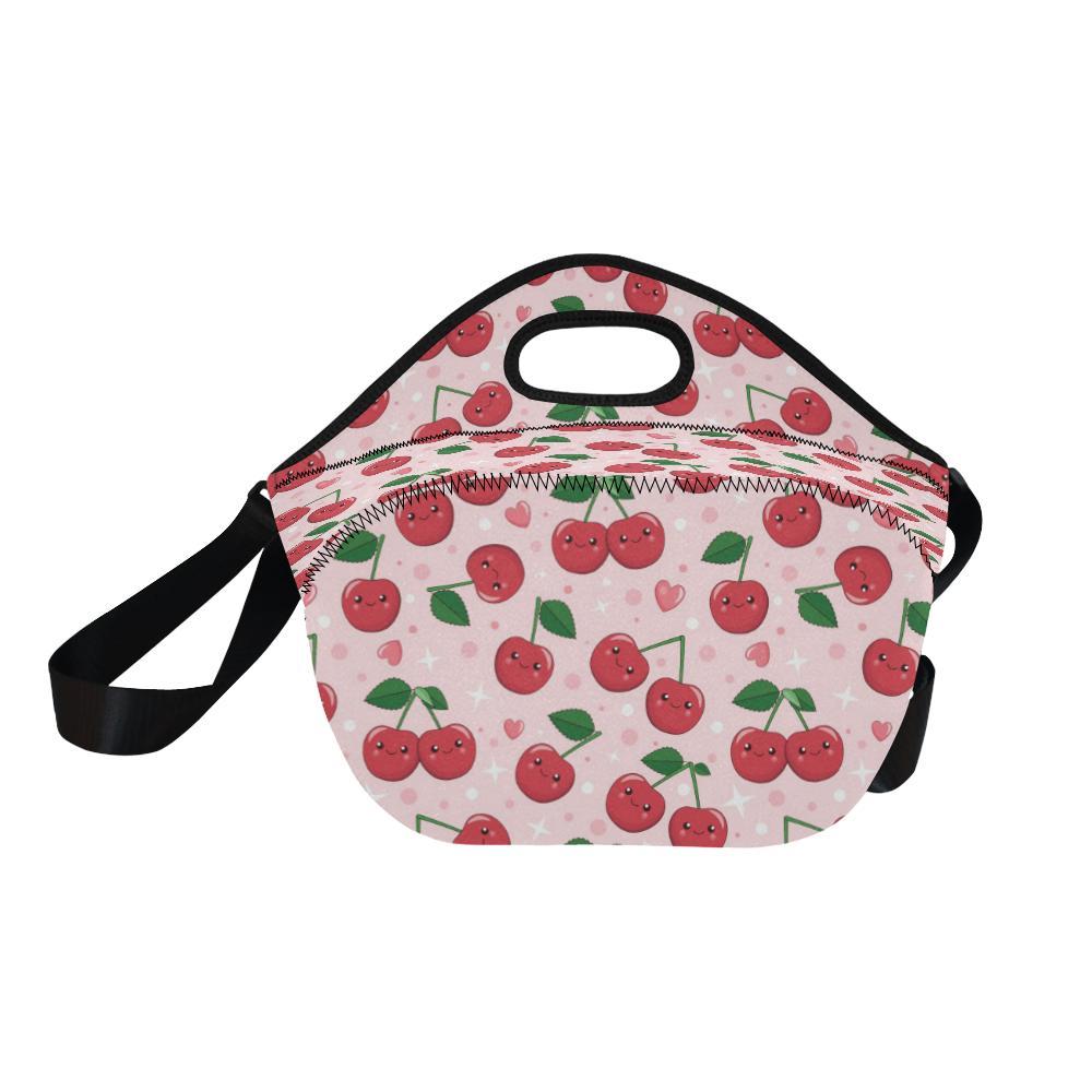 Cherry Pattern Print Design CH02 Neoprene Lunch Bag-JorJune
