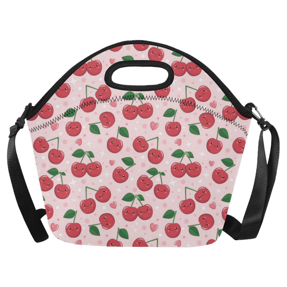 Cherry Pattern Print Design CH02 Neoprene Lunch Bag-JorJune