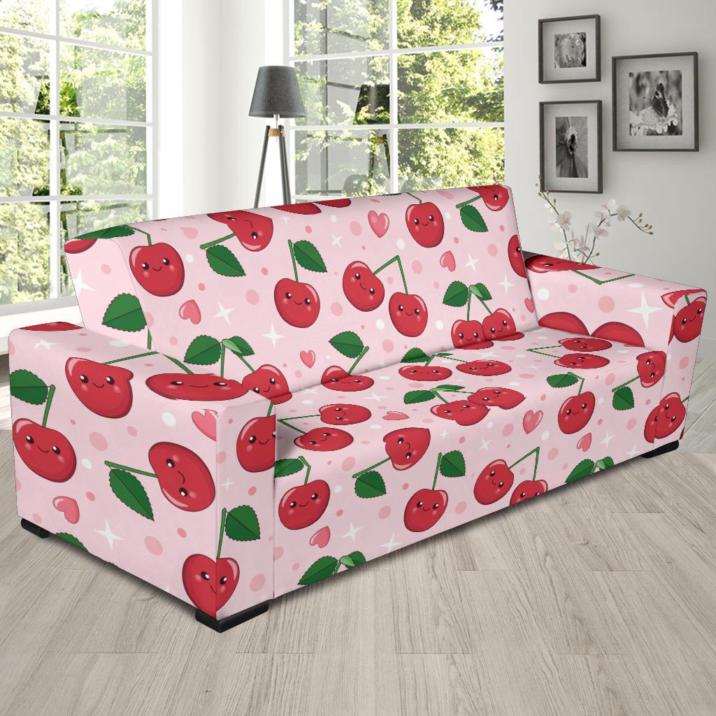 Cherry Pattern Print Design CH02 Sofa Slipcover-JORJUNE.COM