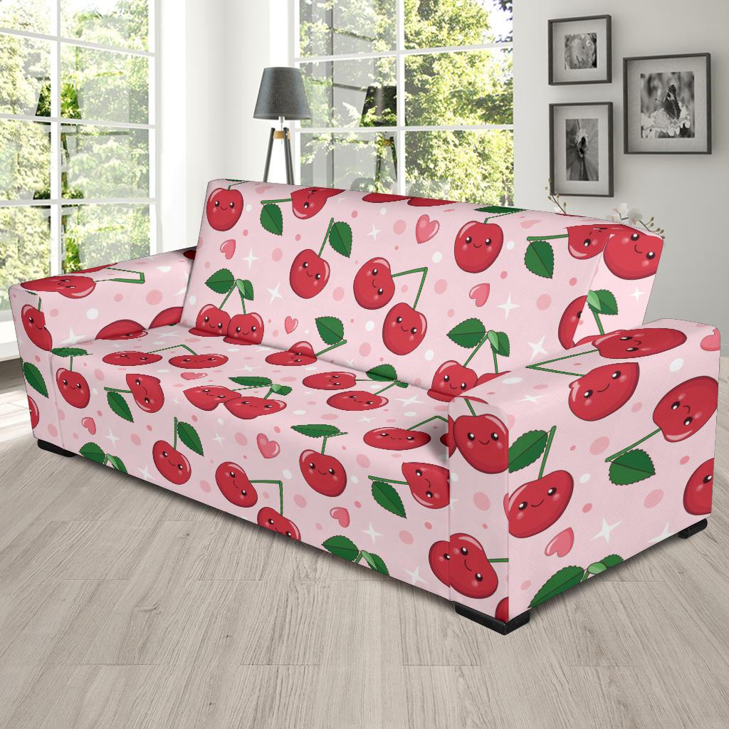 Cherry Pattern Print Design CH02 Sofa Slipcover-JORJUNE.COM