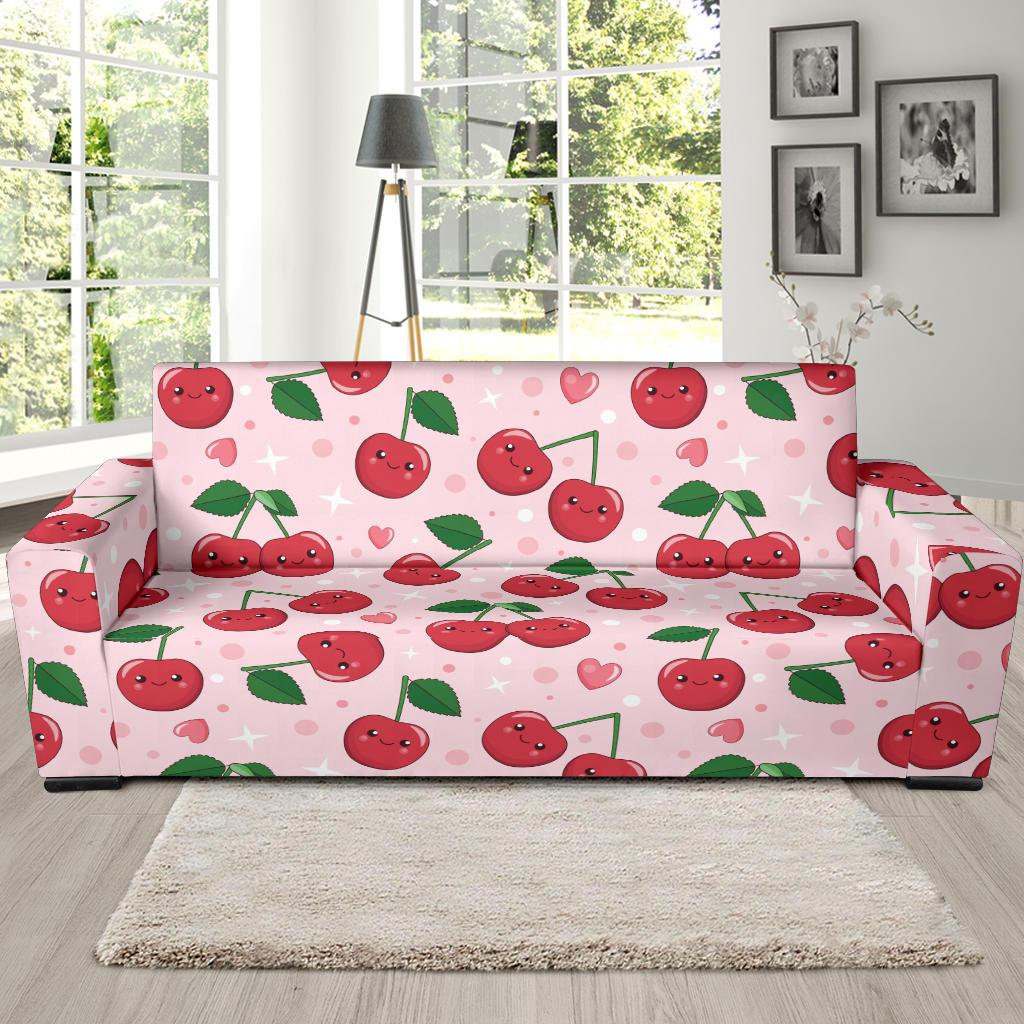 Cherry Pattern Print Design CH02 Sofa Slipcover-JORJUNE.COM