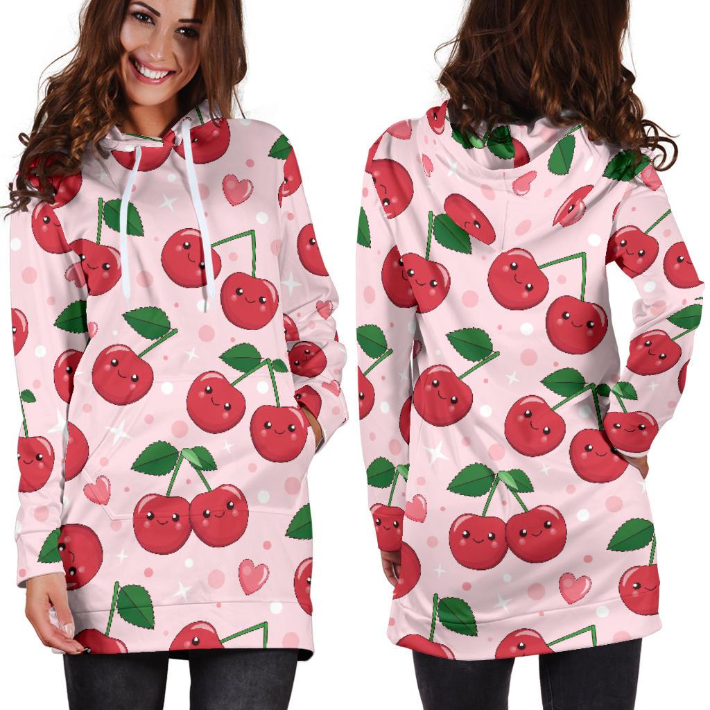 Cherry Pattern Print Design CH02 Women Hoodie Dress