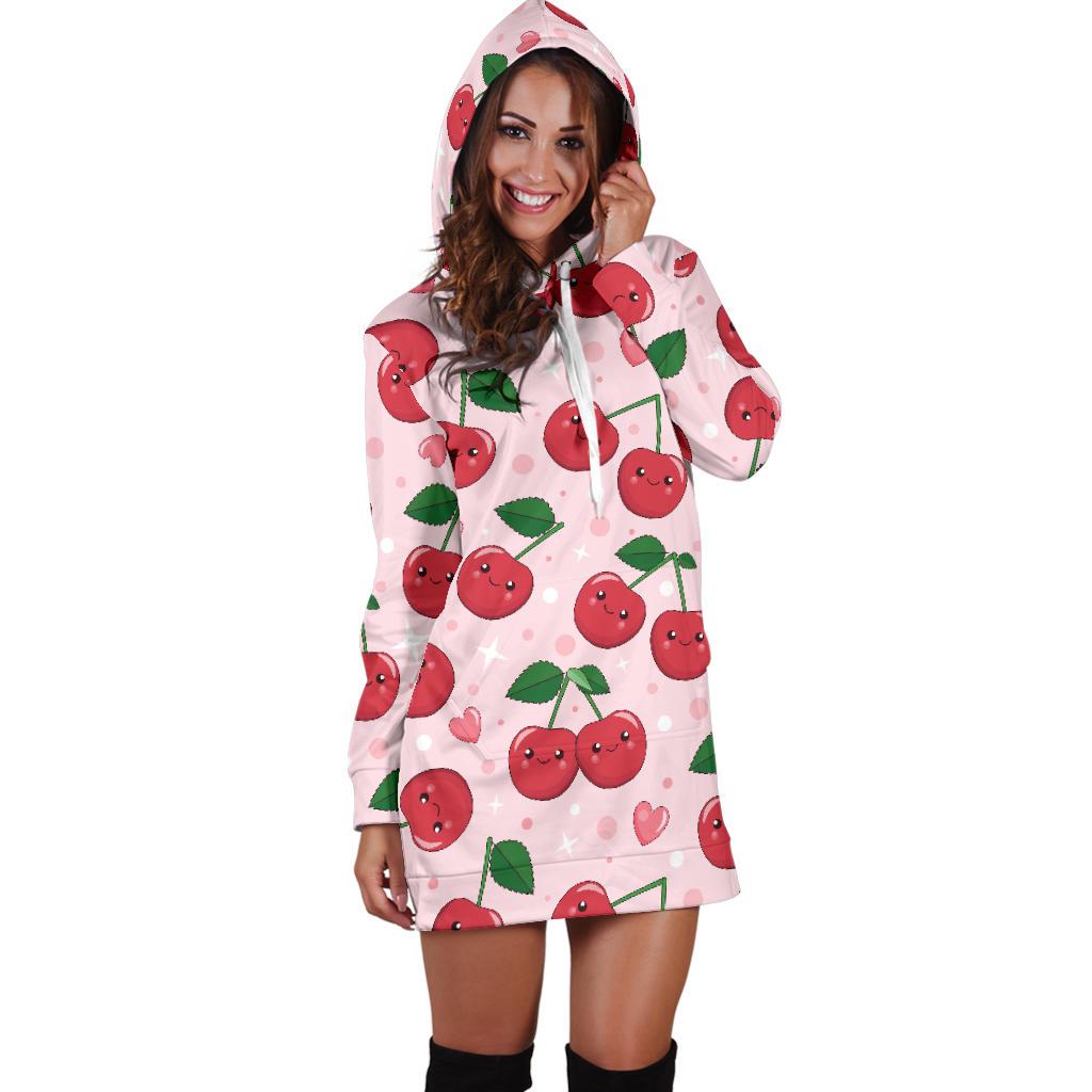 Cherry Pattern Print Design CH02 Women Hoodie Dress