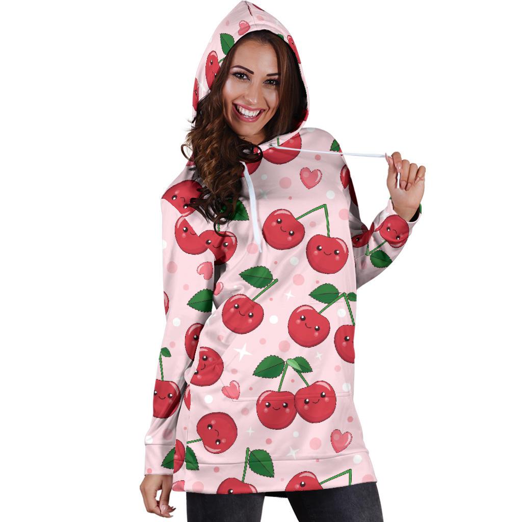 Cherry Pattern Print Design CH02 Women Hoodie Dress