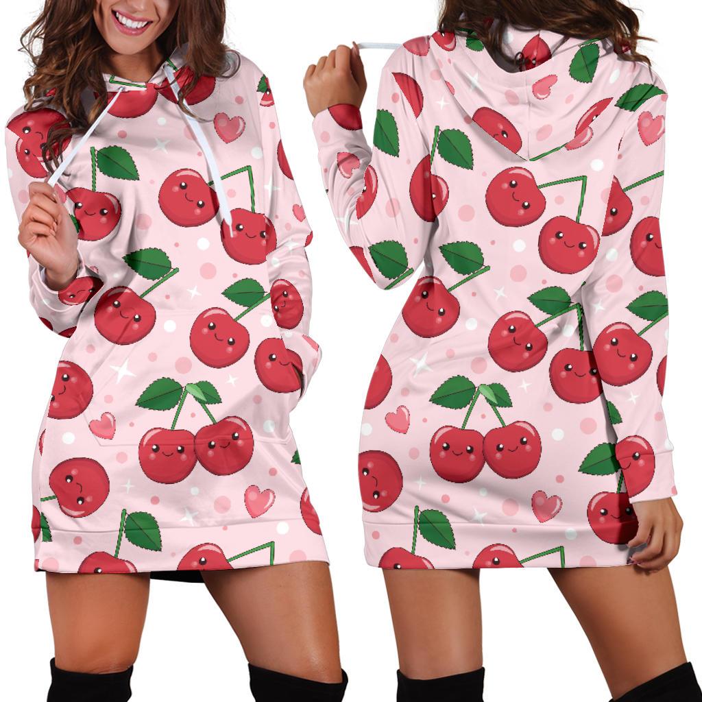 Cherry Pattern Print Design CH02 Women Hoodie Dress
