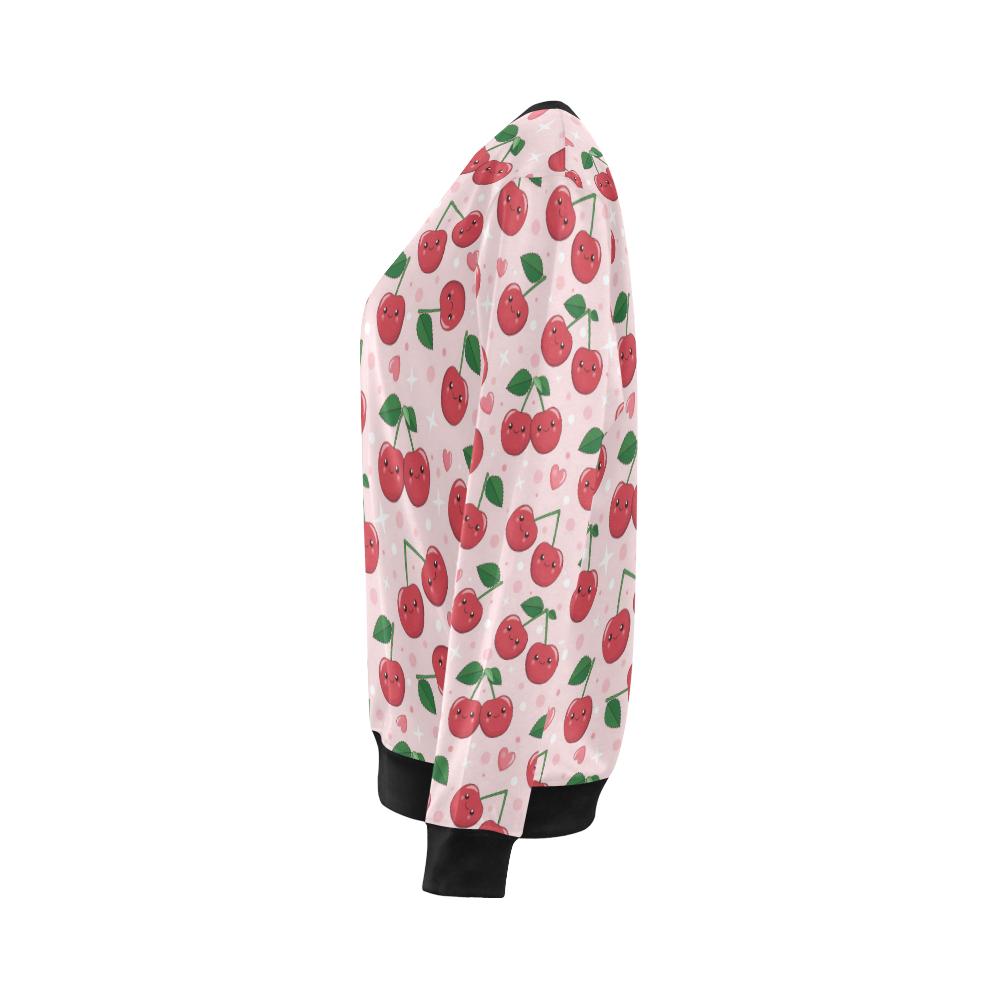 Cherry Pattern Print Design CH02 Women Long Sleeve Sweatshirt-JorJune
