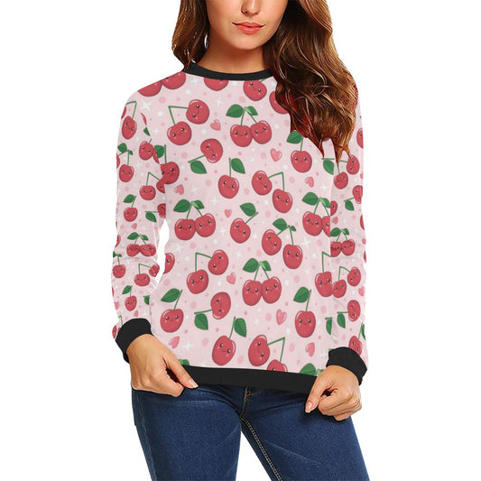 Cherry Pattern Print Design CH02 Women Long Sleeve Sweatshirt-JorJune