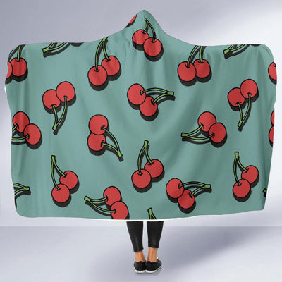 Cherry Pattern Print Design CH03 Hooded Blanket-JORJUNE.COM