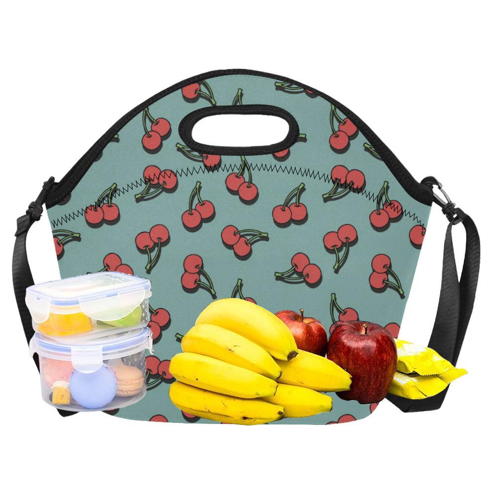 Cherry Pattern Print Design CH03 Neoprene Lunch Bag-JorJune