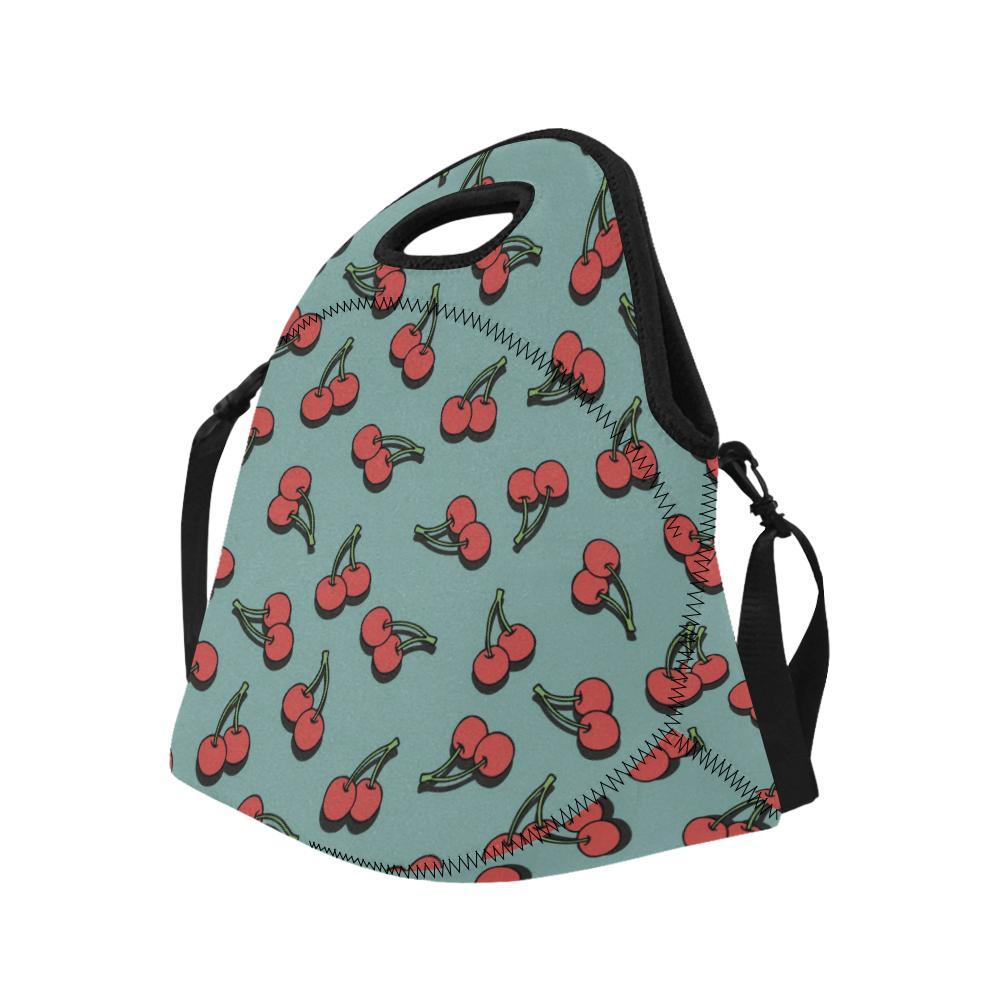 Cherry Pattern Print Design CH03 Neoprene Lunch Bag-JorJune