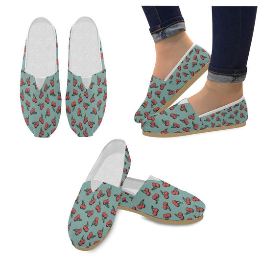 Cherry Pattern Print Design CH03 Women Casual Shoes-JorJune.com