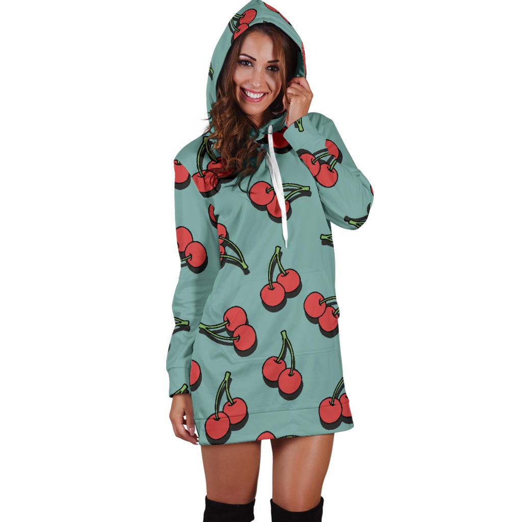 Cherry Pattern Print Design CH03 Women Hoodie Dress