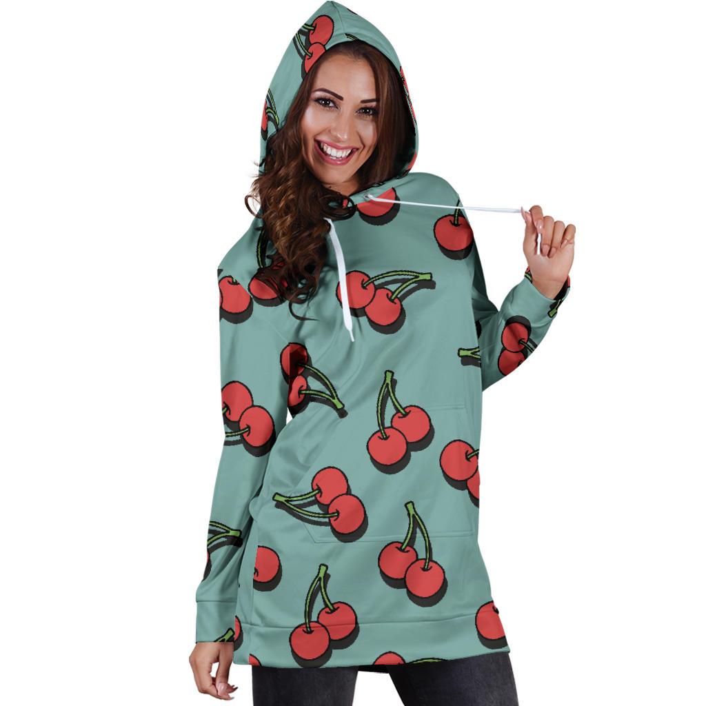 Cherry Pattern Print Design CH03 Women Hoodie Dress