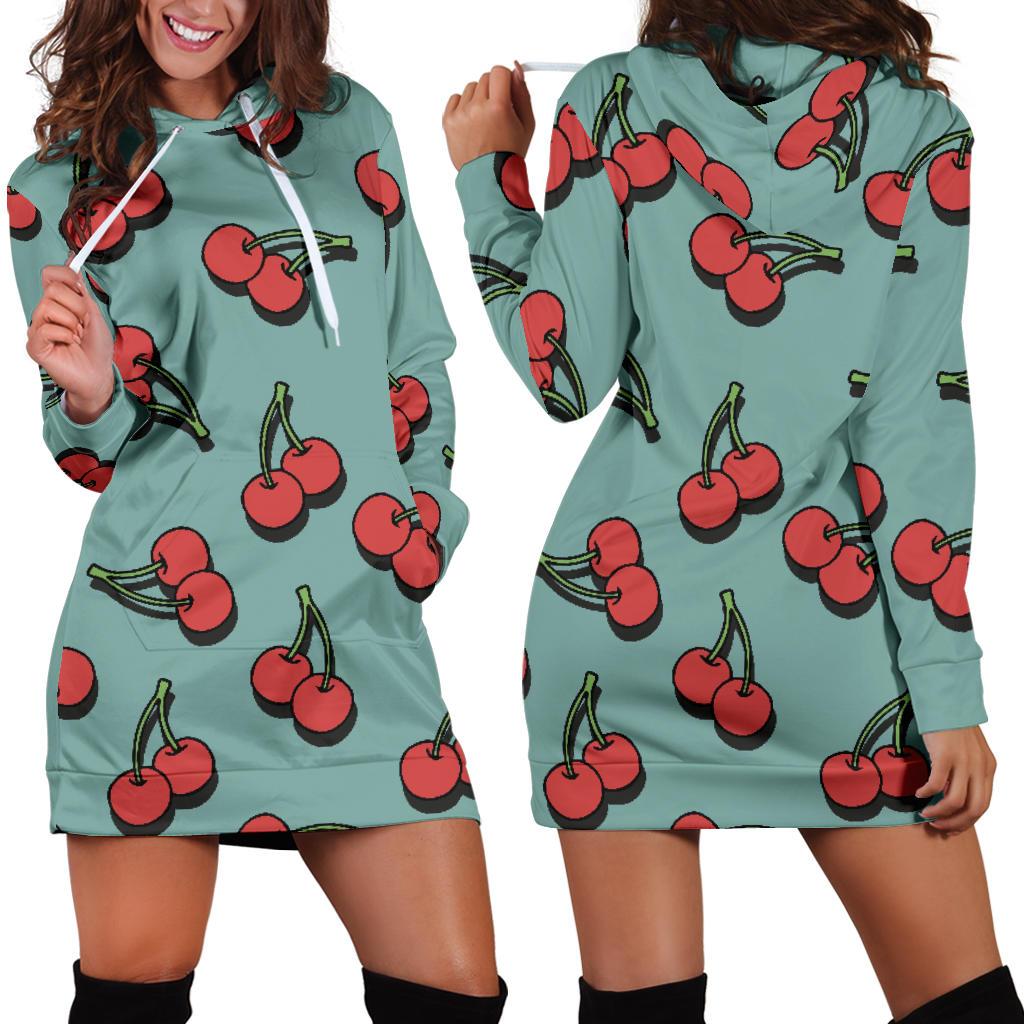 Cherry Pattern Print Design CH03 Women Hoodie Dress