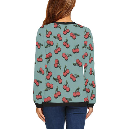 Cherry Pattern Print Design CH03 Women Long Sleeve Sweatshirt-JorJune