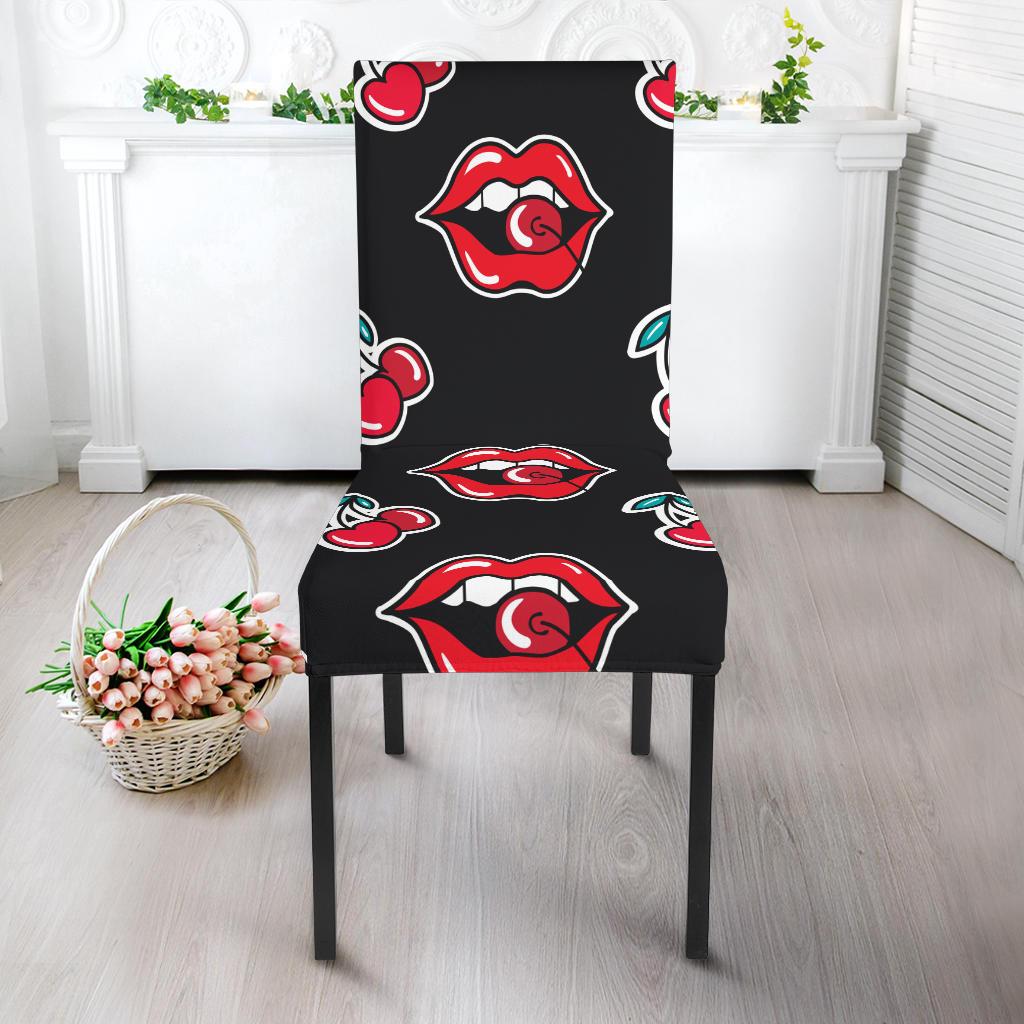 Cherry Pattern Print Design CH04 Dining Chair Slipcover-JORJUNE.COM