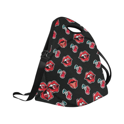 Cherry Pattern Print Design CH04 Neoprene Lunch Bag-JorJune