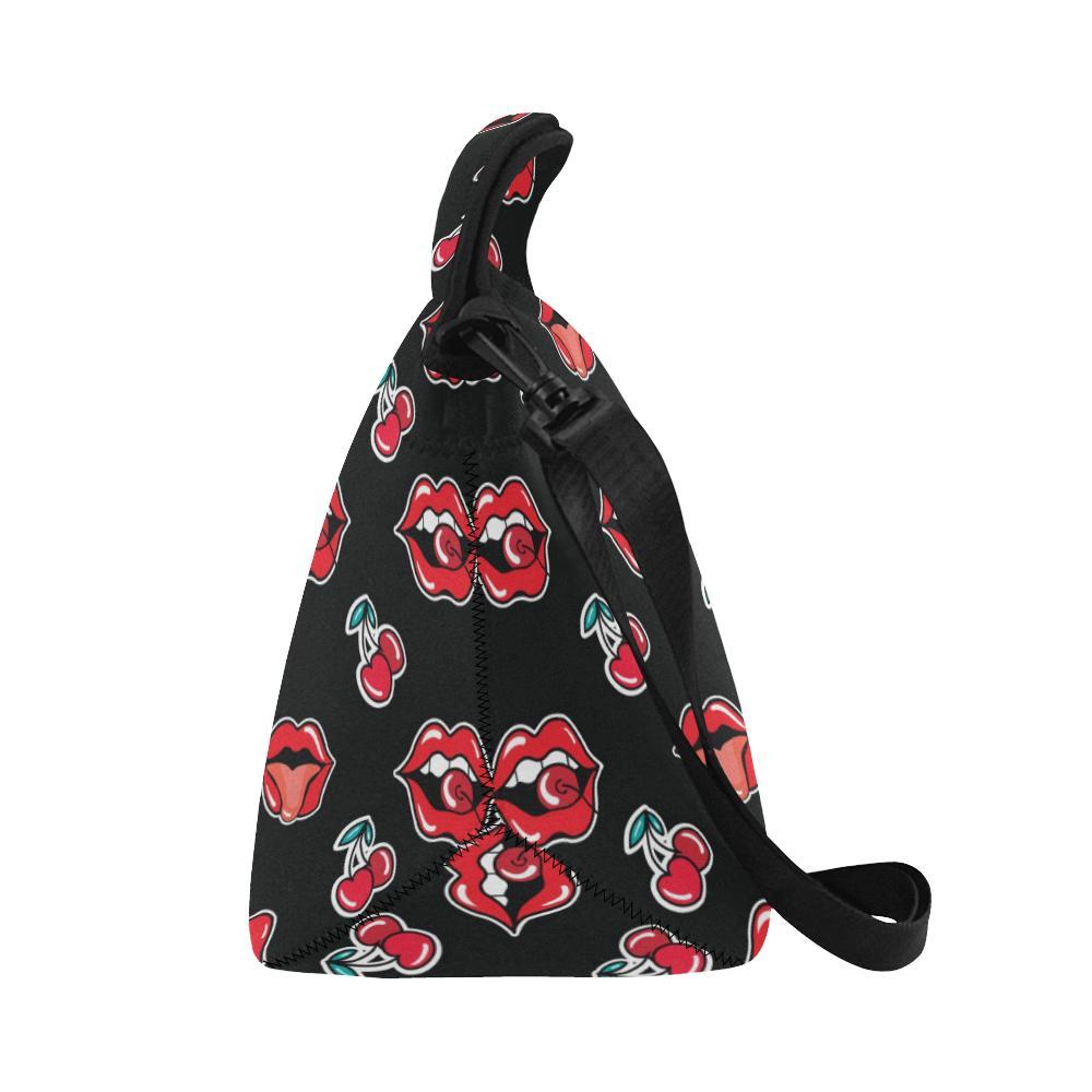Cherry Pattern Print Design CH04 Neoprene Lunch Bag-JorJune