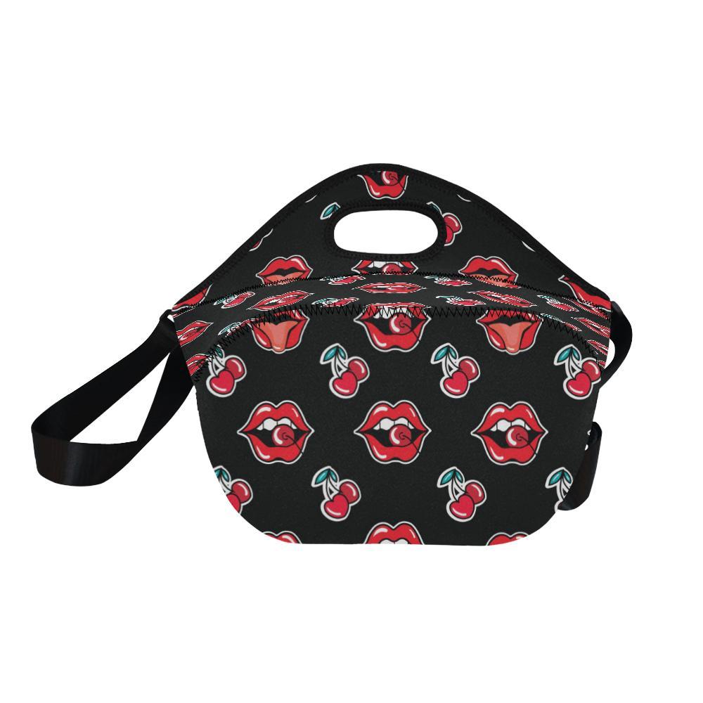 Cherry Pattern Print Design CH04 Neoprene Lunch Bag-JorJune