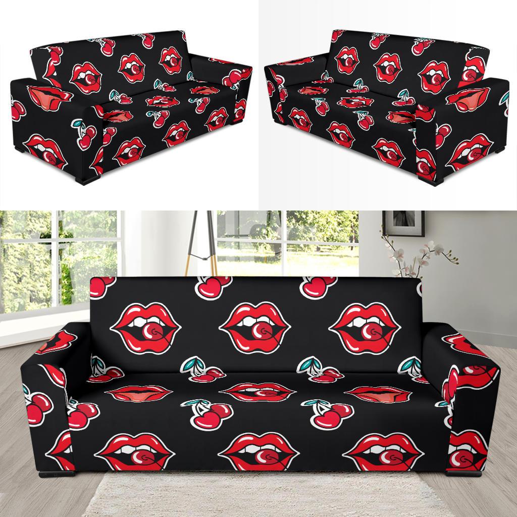 Cherry Pattern Print Design CH04 Sofa Slipcover-JORJUNE.COM
