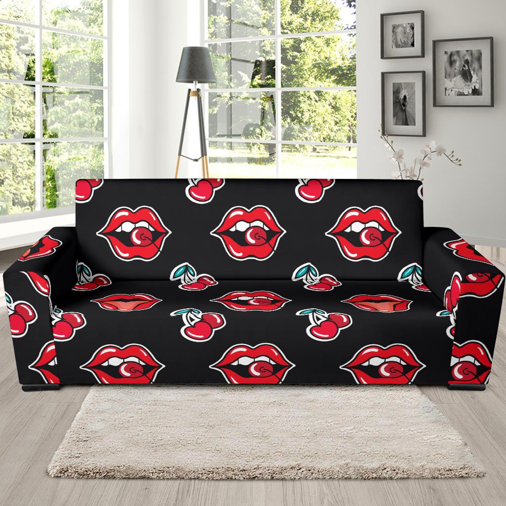 Cherry Pattern Print Design CH04 Sofa Slipcover-JORJUNE.COM