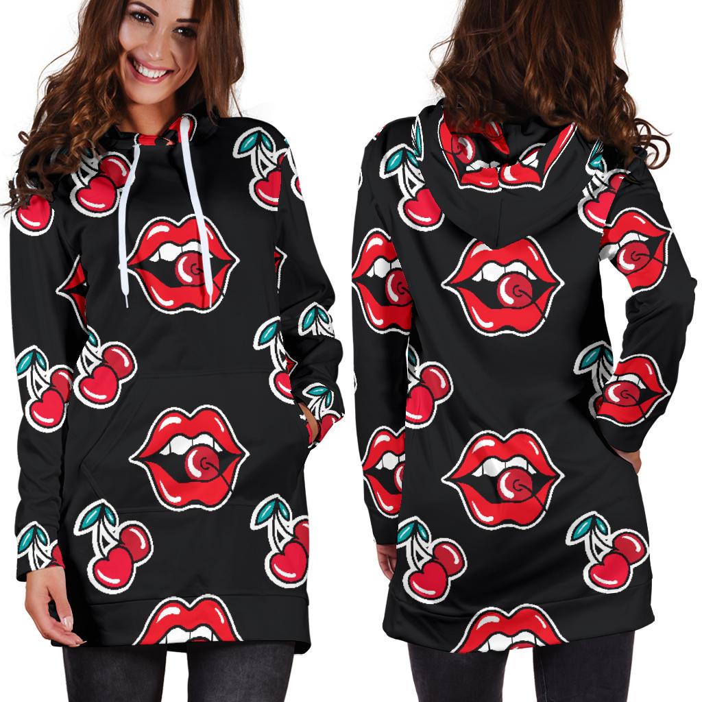 Cherry Pattern Print Design CH04 Women Hoodie Dress