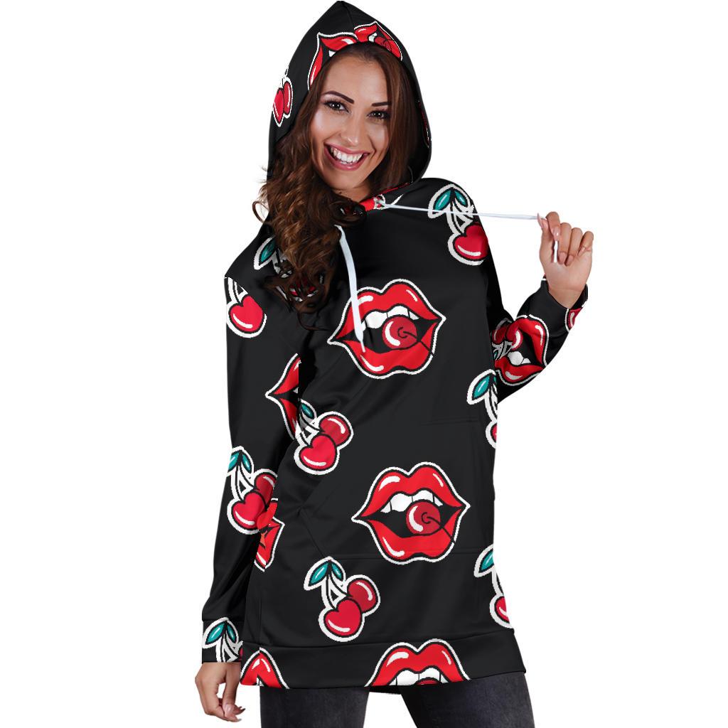 Cherry Pattern Print Design CH04 Women Hoodie Dress