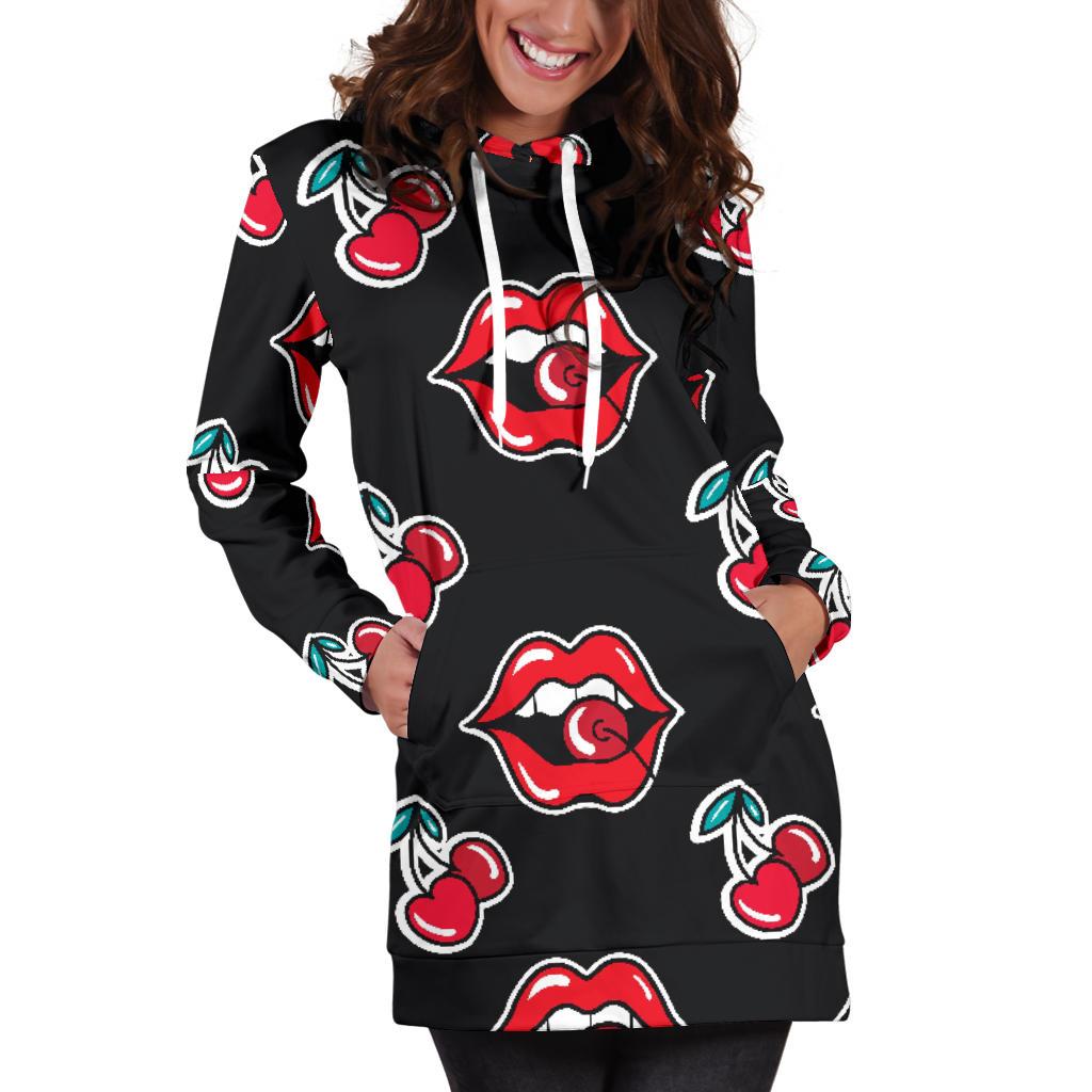 Cherry Pattern Print Design CH04 Women Hoodie Dress