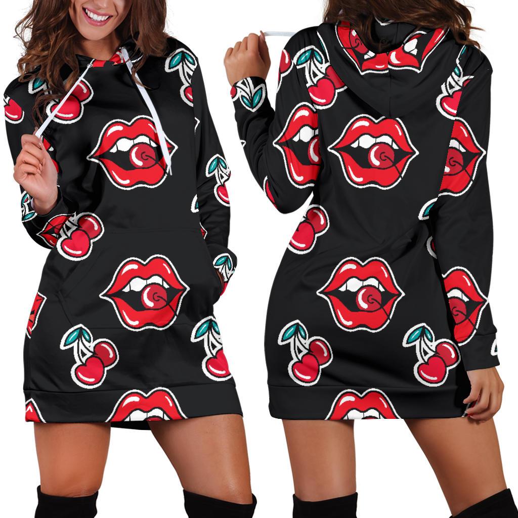 Cherry Pattern Print Design CH04 Women Hoodie Dress