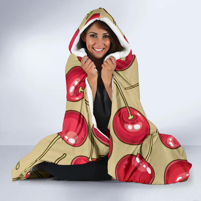 Cherry Pattern Print Design CH05 Hooded Blanket-JORJUNE.COM