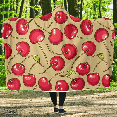 Cherry Pattern Print Design CH05 Hooded Blanket-JORJUNE.COM