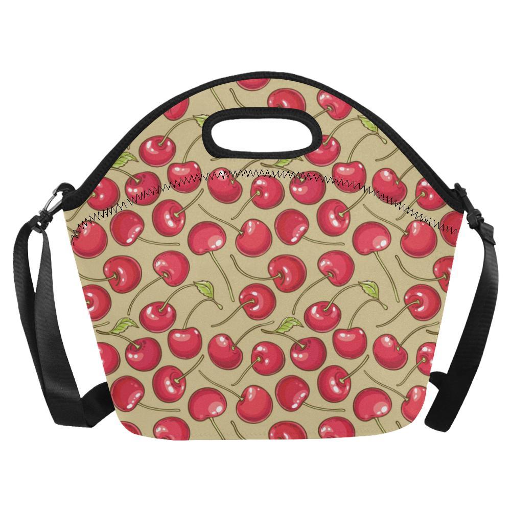 Cherry Pattern Print Design CH05 Neoprene Lunch Bag-JorJune