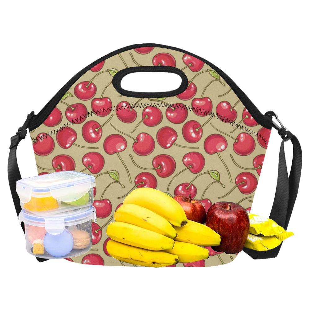 Cherry Pattern Print Design CH05 Neoprene Lunch Bag-JorJune