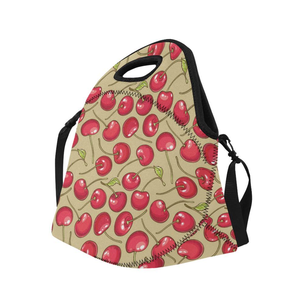 Cherry Pattern Print Design CH05 Neoprene Lunch Bag-JorJune