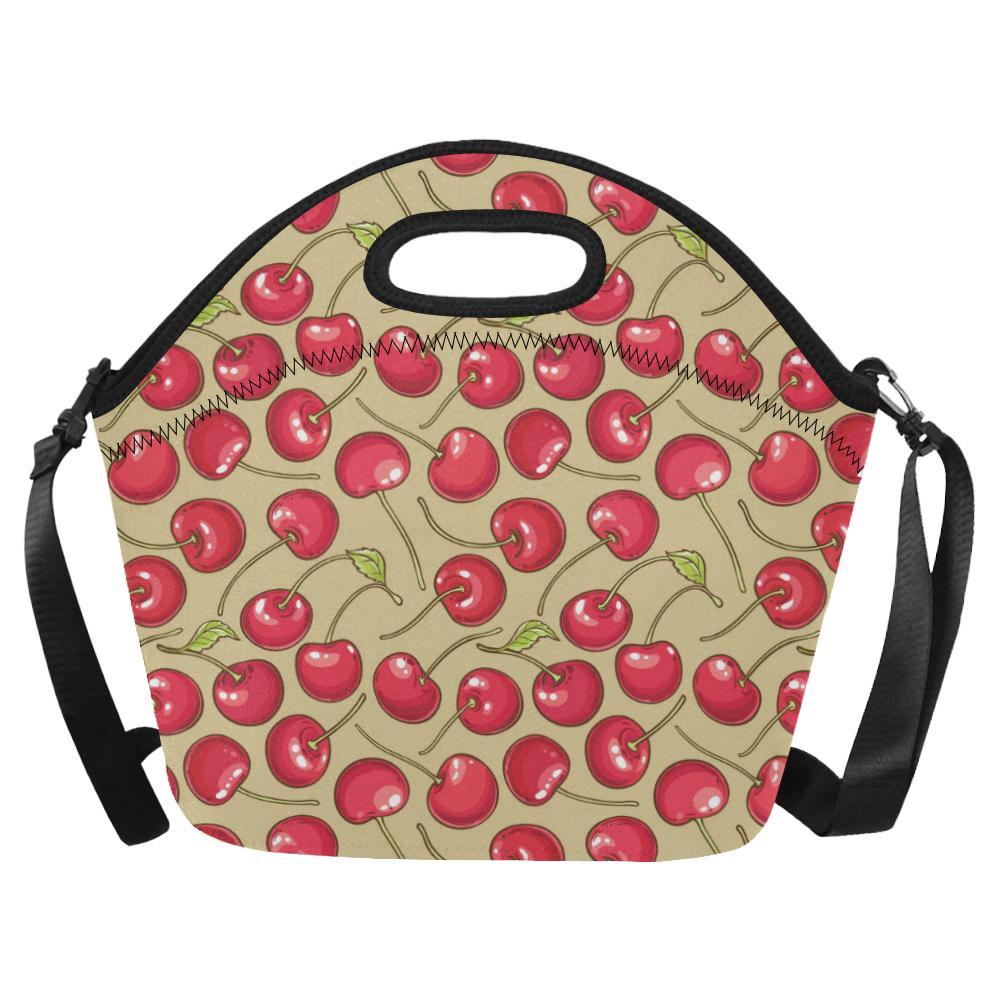 Cherry Pattern Print Design CH05 Neoprene Lunch Bag-JorJune