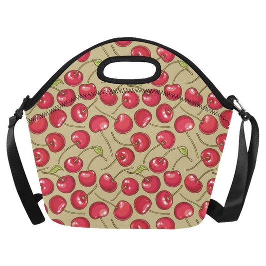 Cherry Pattern Print Design CH05 Neoprene Lunch Bag-JorJune