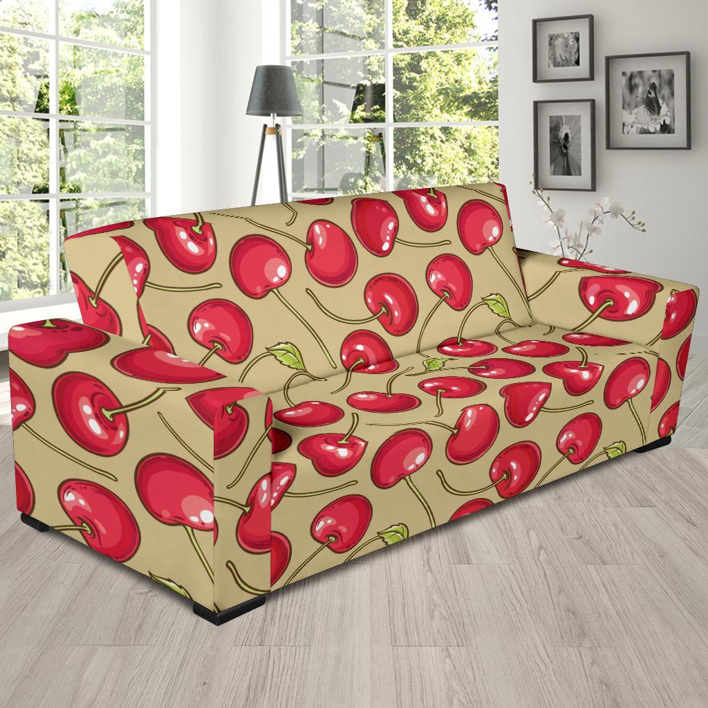 Cherry Pattern Print Design CH05 Sofa Slipcover-JORJUNE.COM
