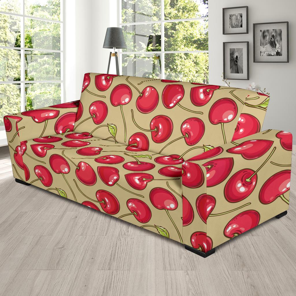 Cherry Pattern Print Design CH05 Sofa Slipcover-JORJUNE.COM