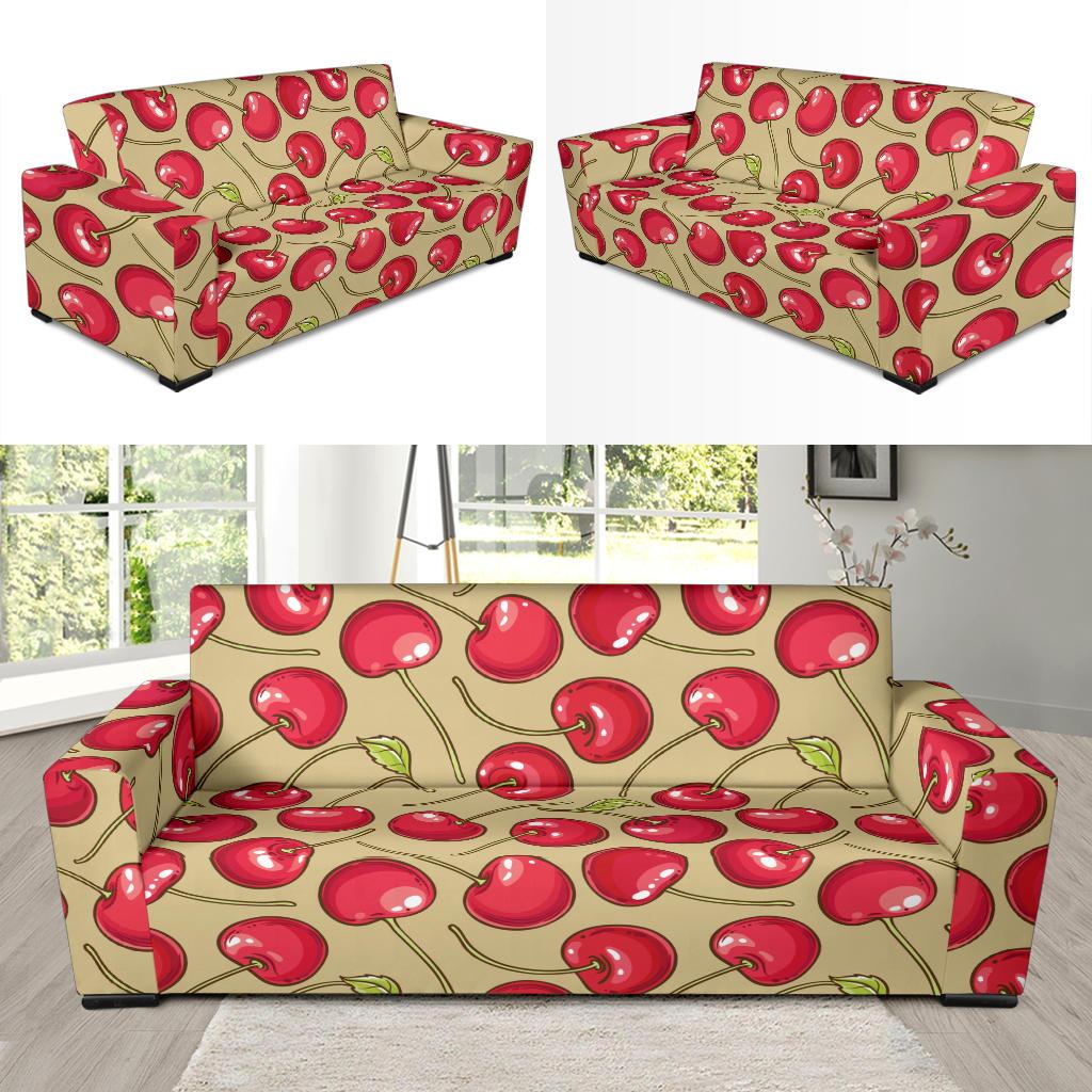 Cherry Pattern Print Design CH05 Sofa Slipcover-JORJUNE.COM