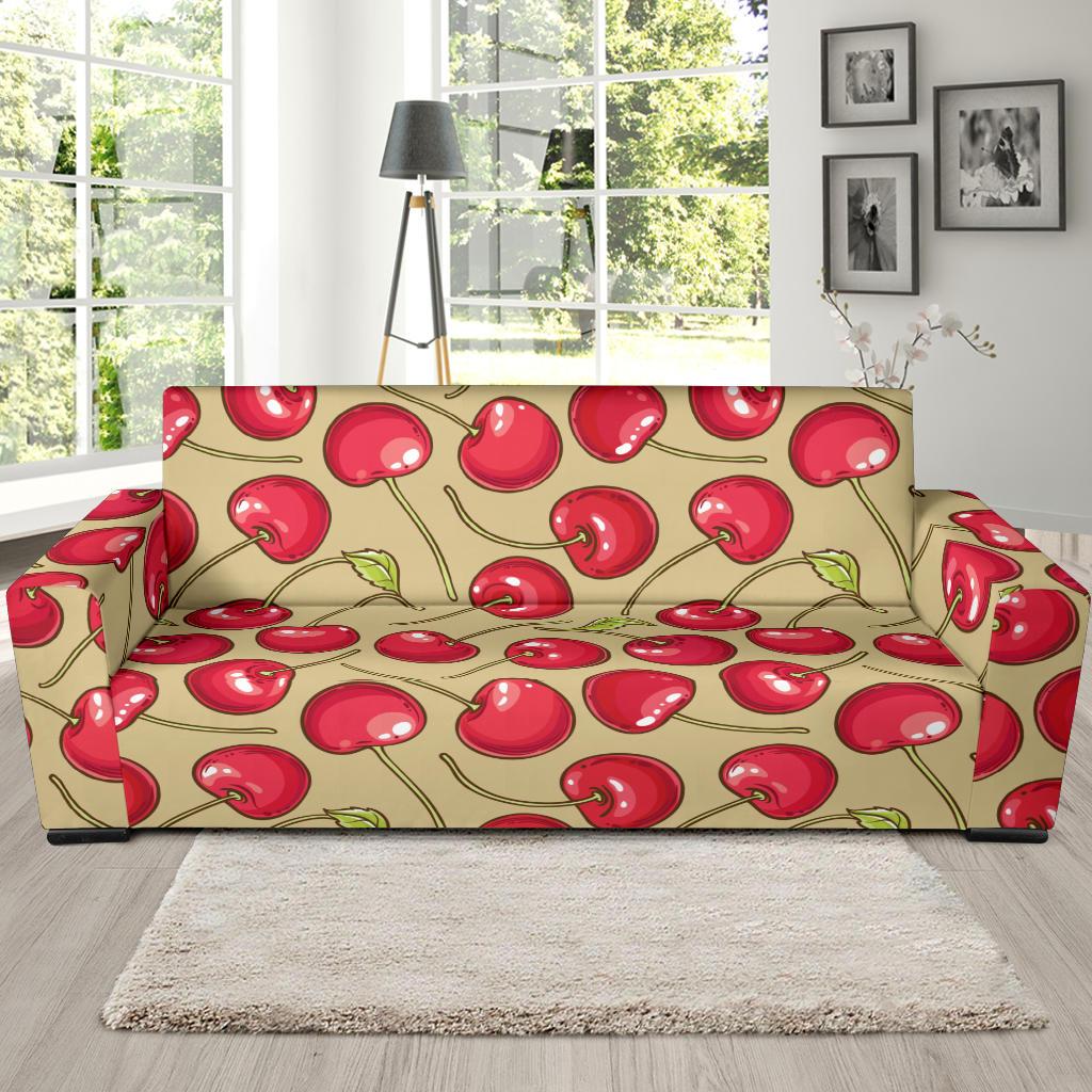 Cherry Pattern Print Design CH05 Sofa Slipcover-JORJUNE.COM