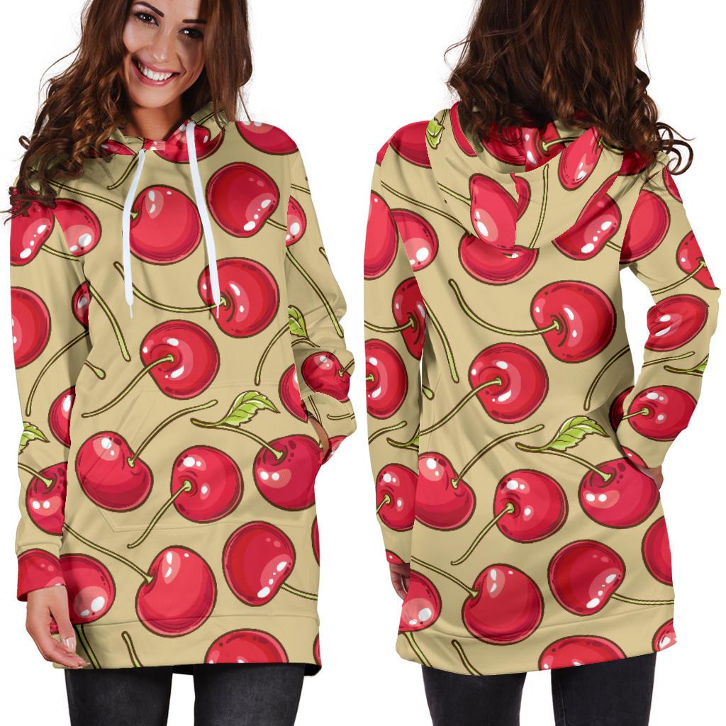 Cherry Pattern Print Design CH05 Women Hoodie Dress