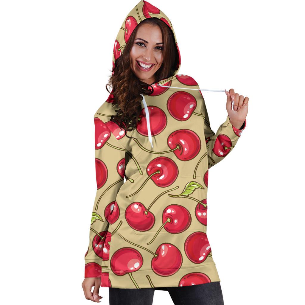 Cherry Pattern Print Design CH05 Women Hoodie Dress