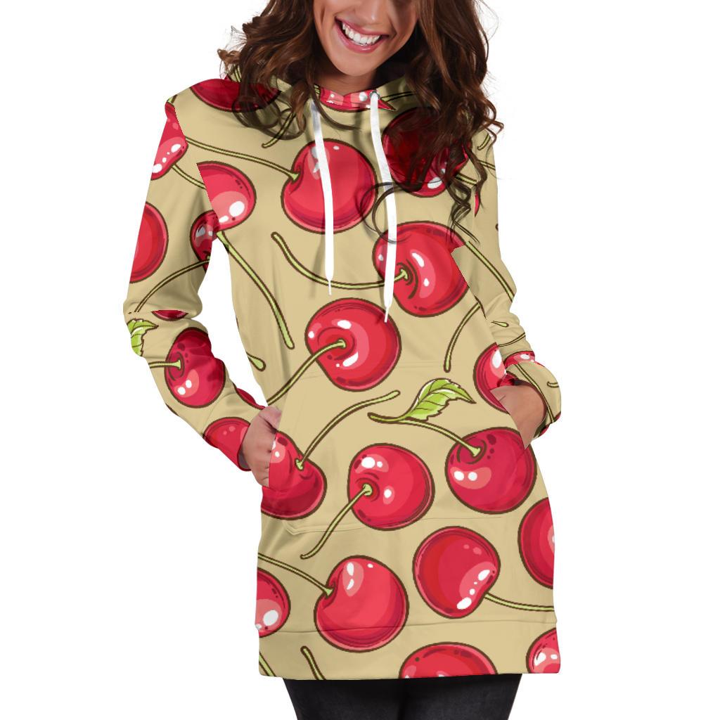 Cherry Pattern Print Design CH05 Women Hoodie Dress