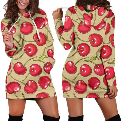 Cherry Pattern Print Design CH05 Women Hoodie Dress