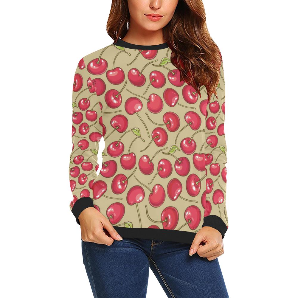 Cherry Pattern Print Design CH05 Women Long Sleeve Sweatshirt-JorJune