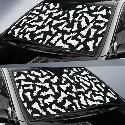Chess Pattern Print Design 01 Car Sun Shade-JORJUNE.COM